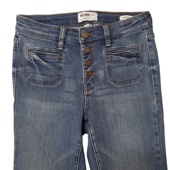 William Rast Highrise Ankle Jeans Raw Hem Exposed Button Front Size 25 - Picture 11 of 14